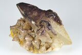 Calcite Crystal Cluster with Purple Fluorite (New Find) - China #177676-1